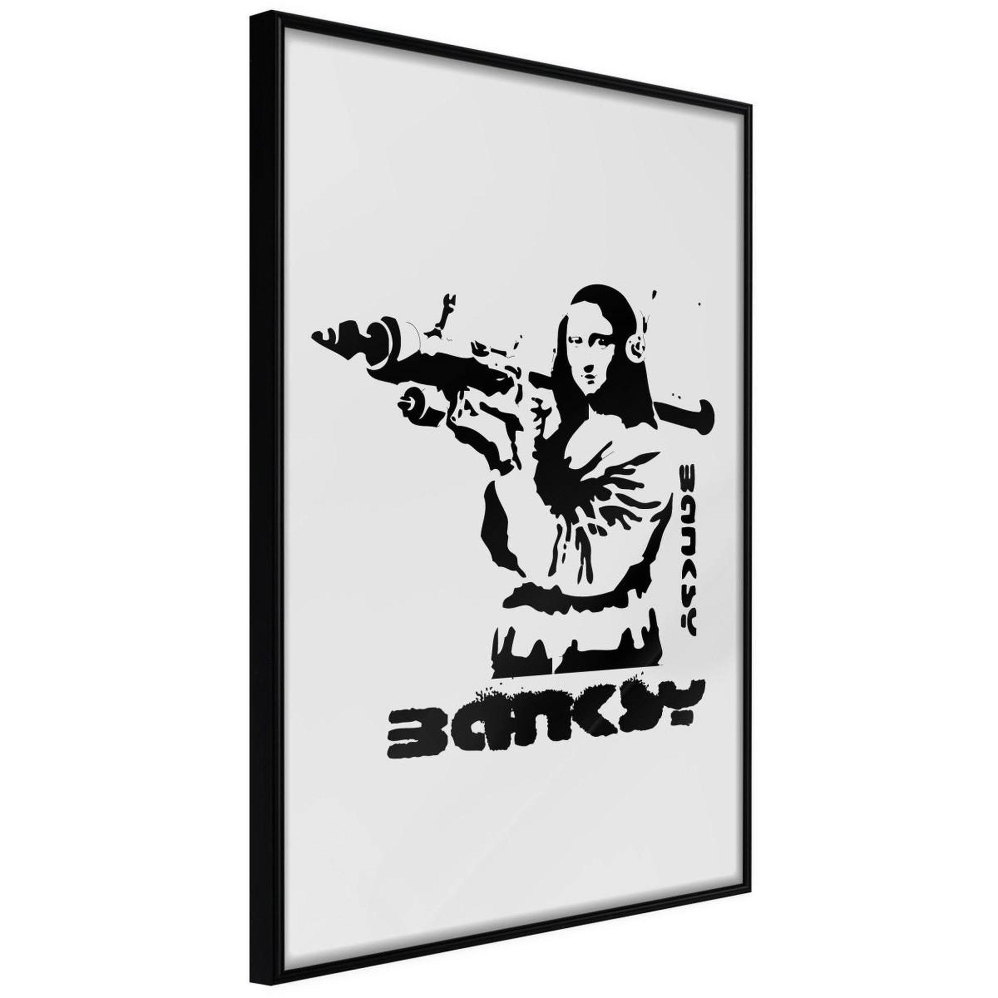 Paris Prix Affiche murale encadrée  banksy mona lisa with bazooka i
