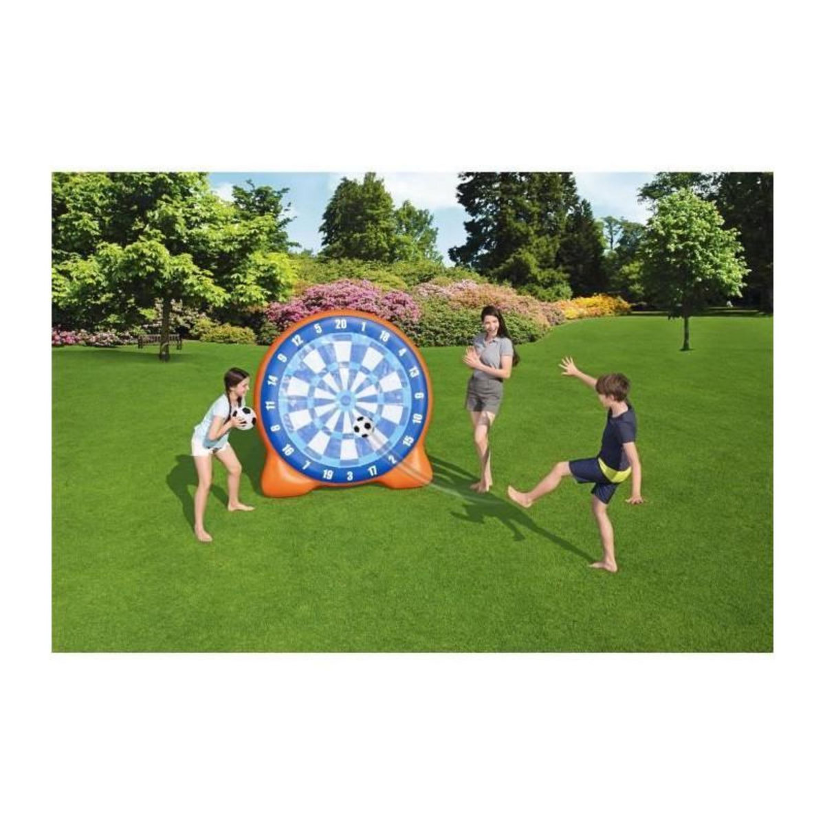 BESTWAY Jeu de fléchettes gonflable géant avec ballons - BESTWAY - All Star - Cible de football a scratch - Base lestée