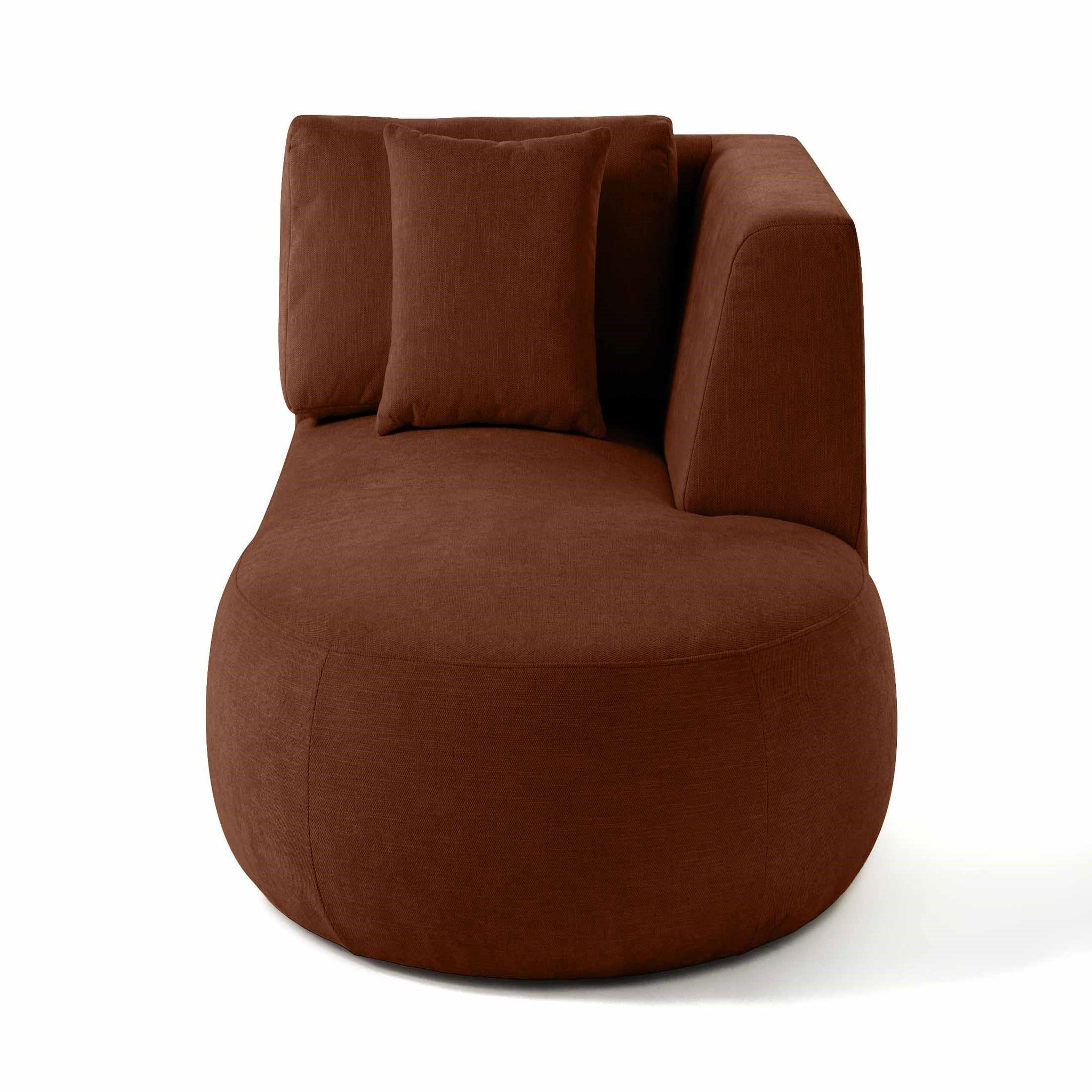 Voir la diapositive 3 : LISA DESIGN Santorini - module d'assise méridienne droit - en tissu texturé
