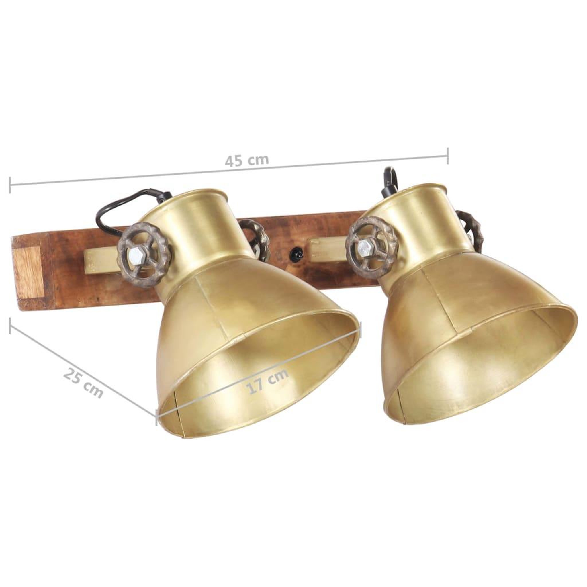 Voir la diapositive 6 : VIDAXL Lampe murale industrielle Laiton 45x25 cm E27