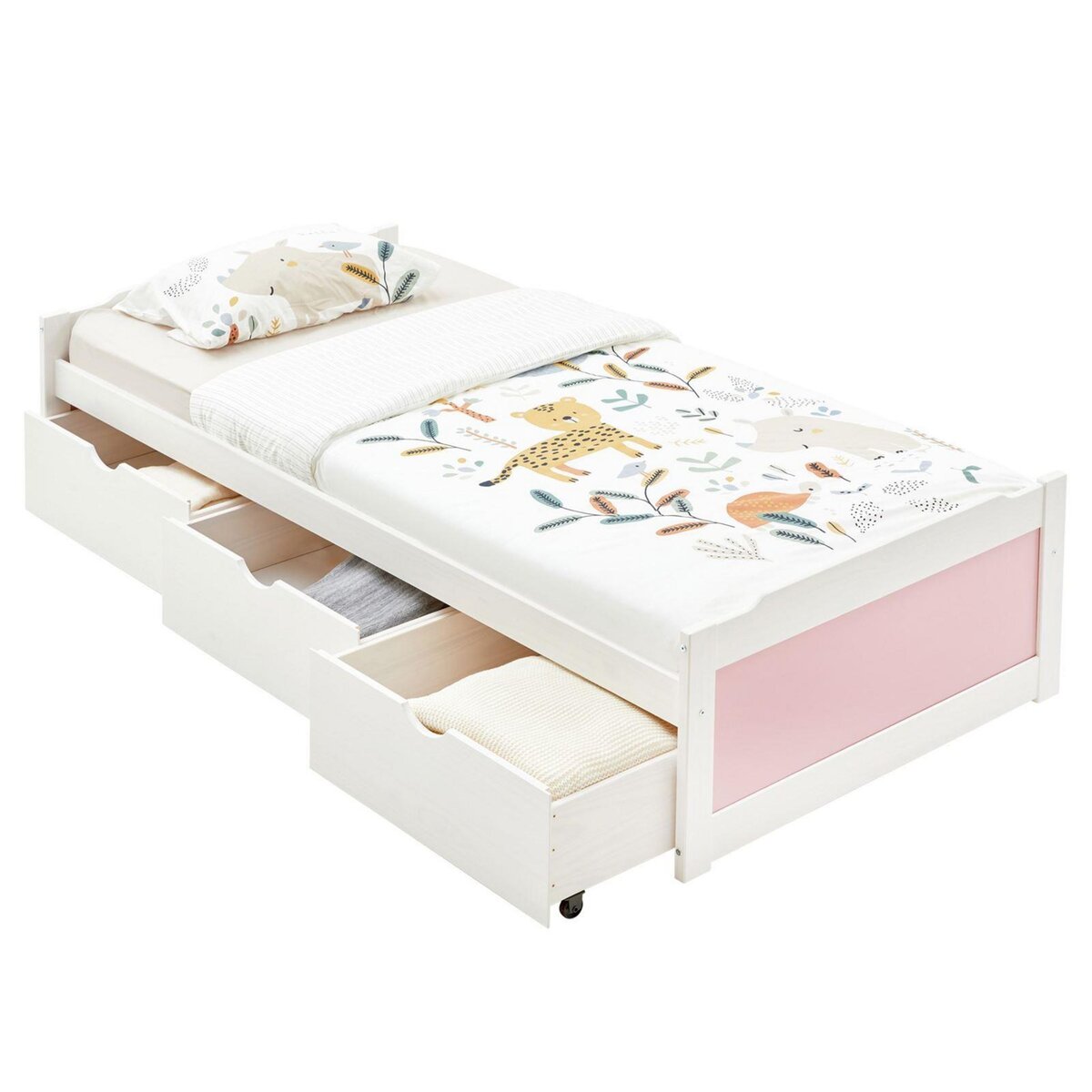 IDIMEX Lit fonctionnel en pin MIA, 90 x 200 cm