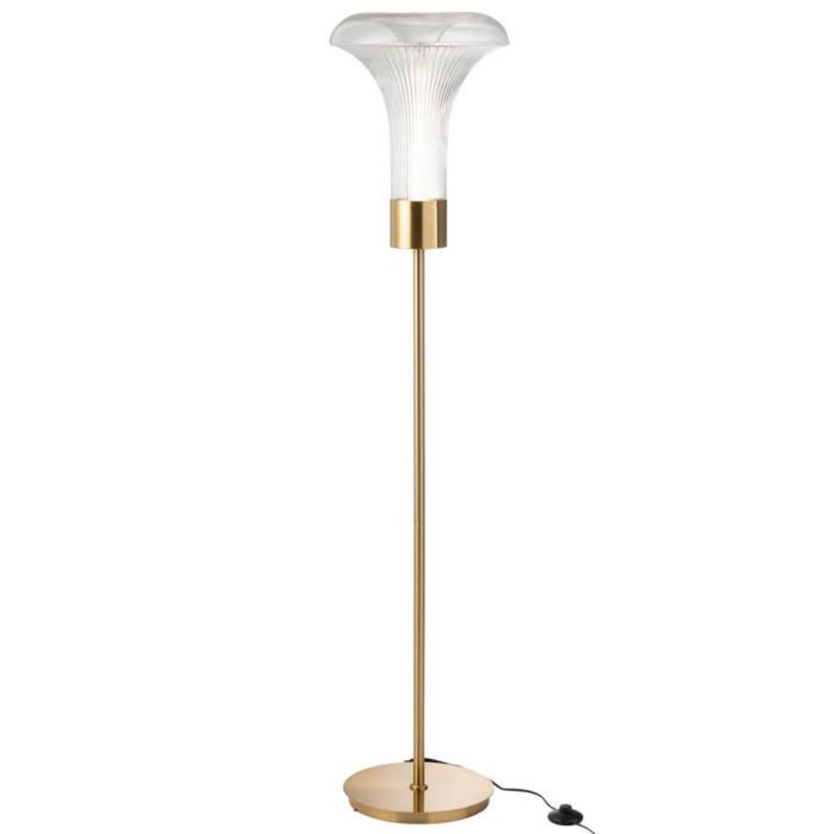 Paris Prix Lampadaire en Verre  Vito  155cm Transparent & Or
