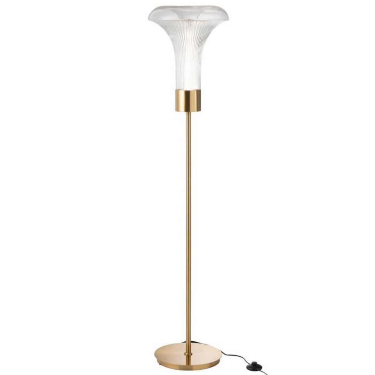 Paris Prix Lampadaire en Verre  Vito  155cm Transparent & Or