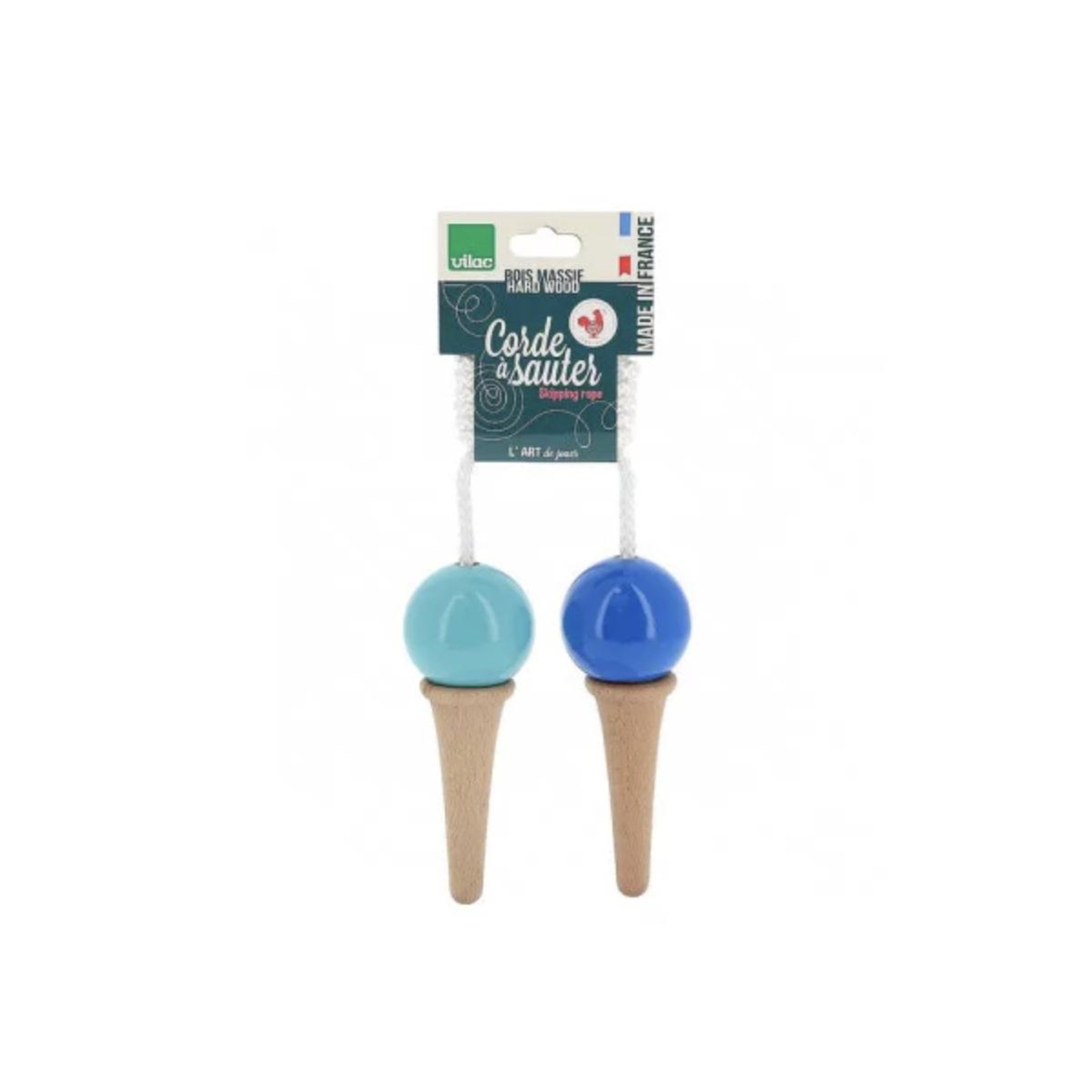 Vilac Corde a sauter en bois Bi-gout bleue