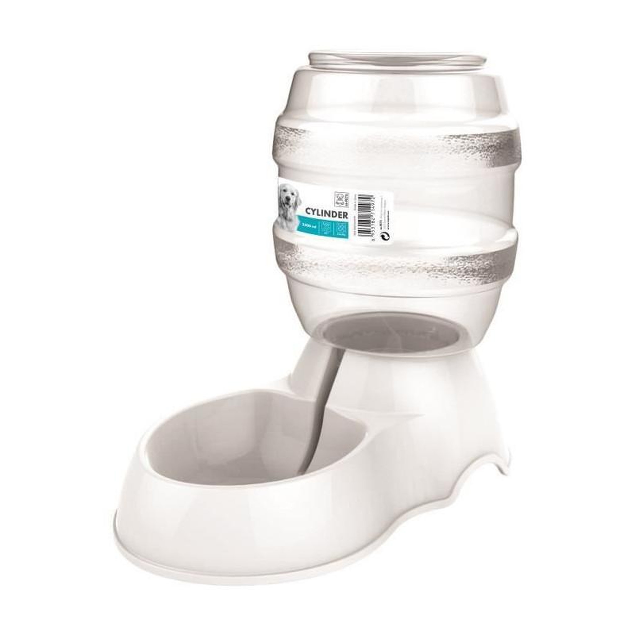 M PETS M-PETS Distributeur deau Cylinder - 3500ml - Blanc - Pour chien