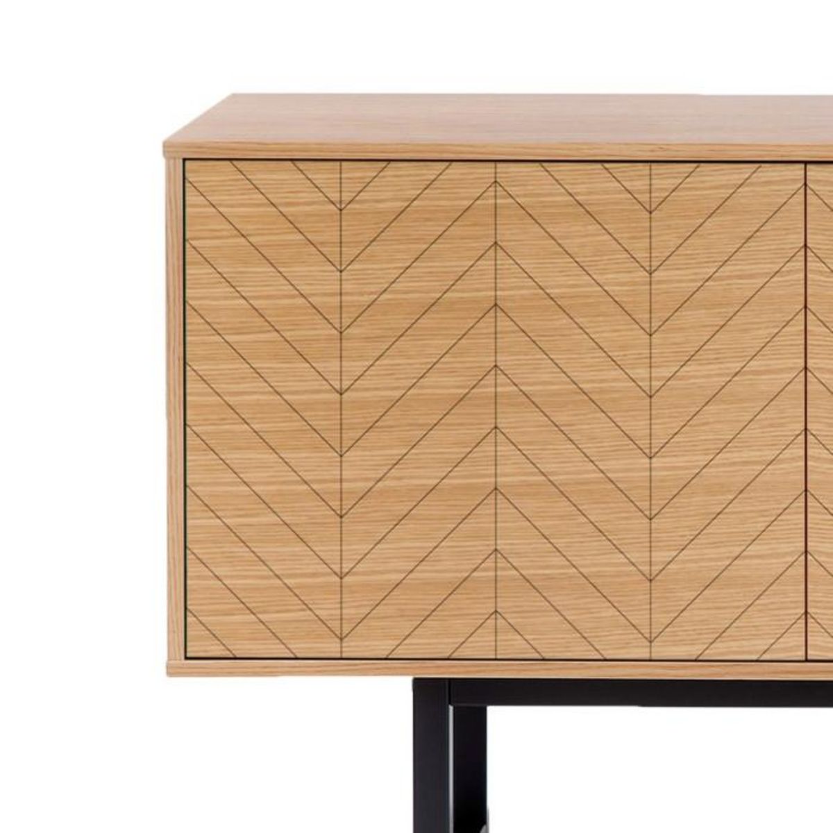 Paris Prix Buffet 3 Portes Triangle  Camden  175cm Chêne & Noir