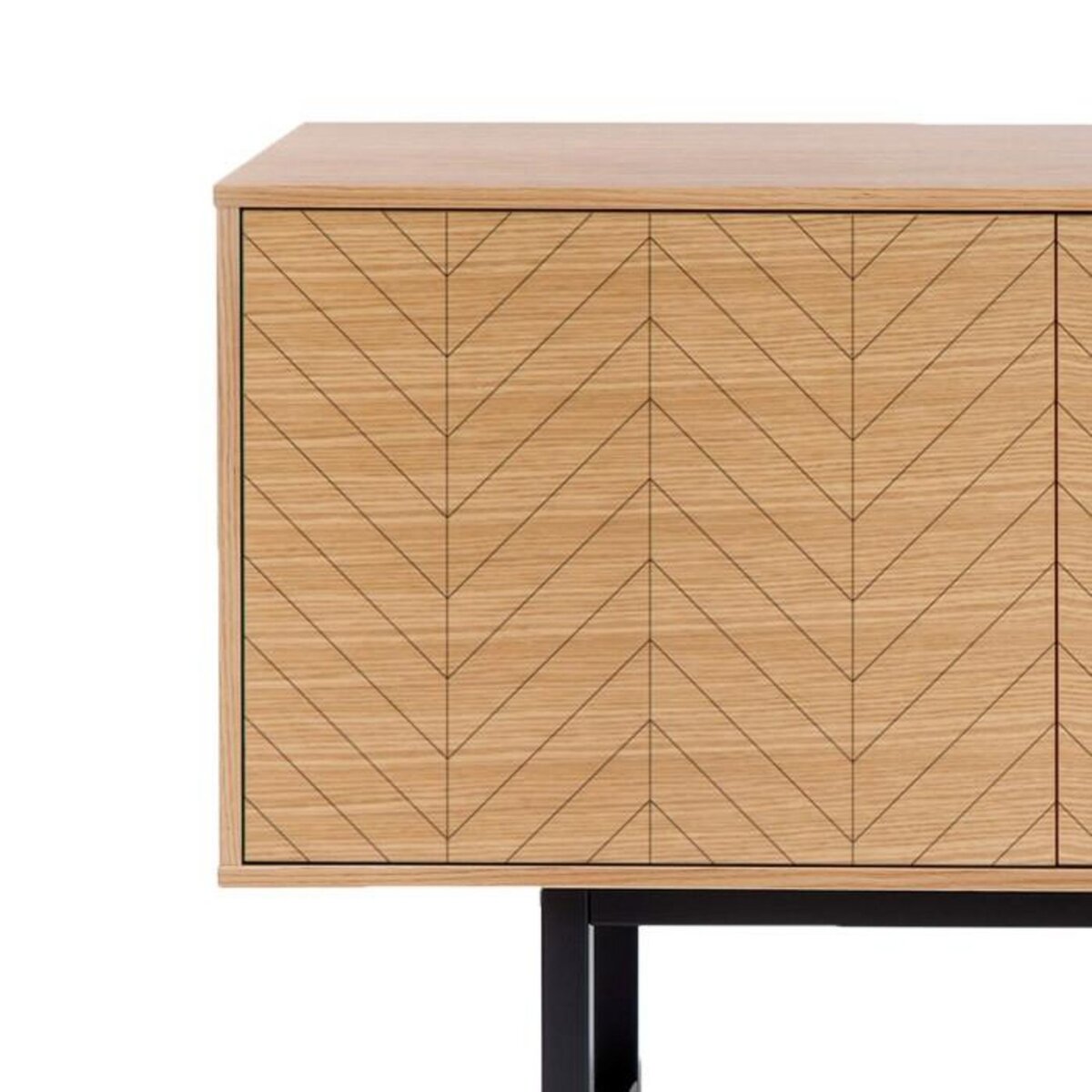 Paris Prix Buffet 3 Portes Triangle  Camden  175cm Chêne & Noir