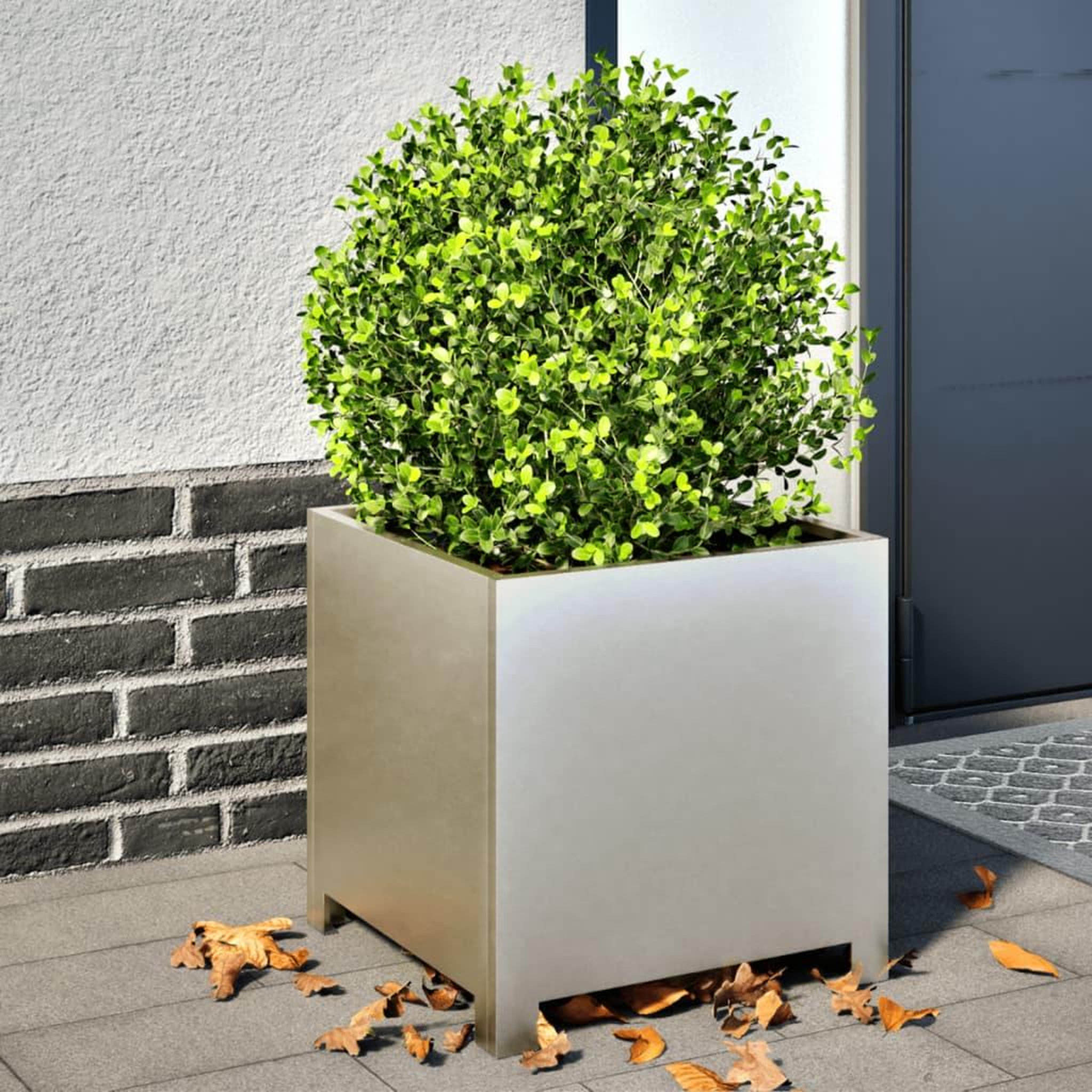 VIDAXL Jardinieres 2 pcs 40x40x40 cm acier inoxydable