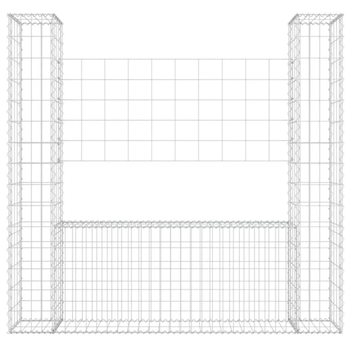 VIDAXL Panier de gabion en forme de U avec 2 poteaux Fer 140x20x150 cm