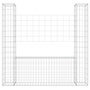 Voir la diapositive 3 : VIDAXL Panier de gabion en forme de U avec 2 poteaux Fer 140x20x150 cm