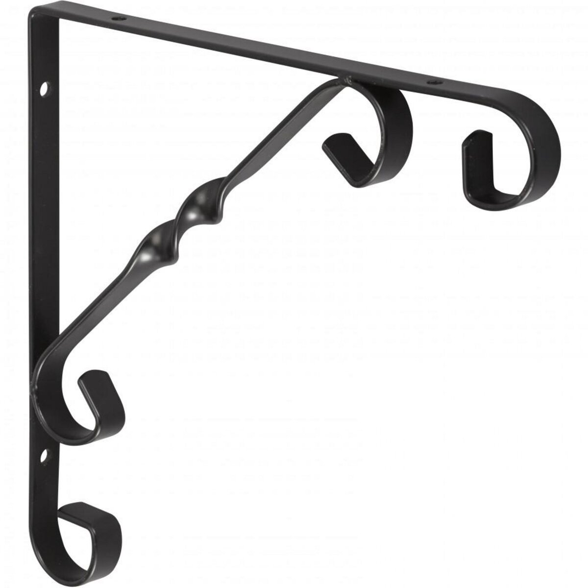 CENTRALE BRICO Equerre Rétro acier epoxy noir, H.20 x P.20 cm