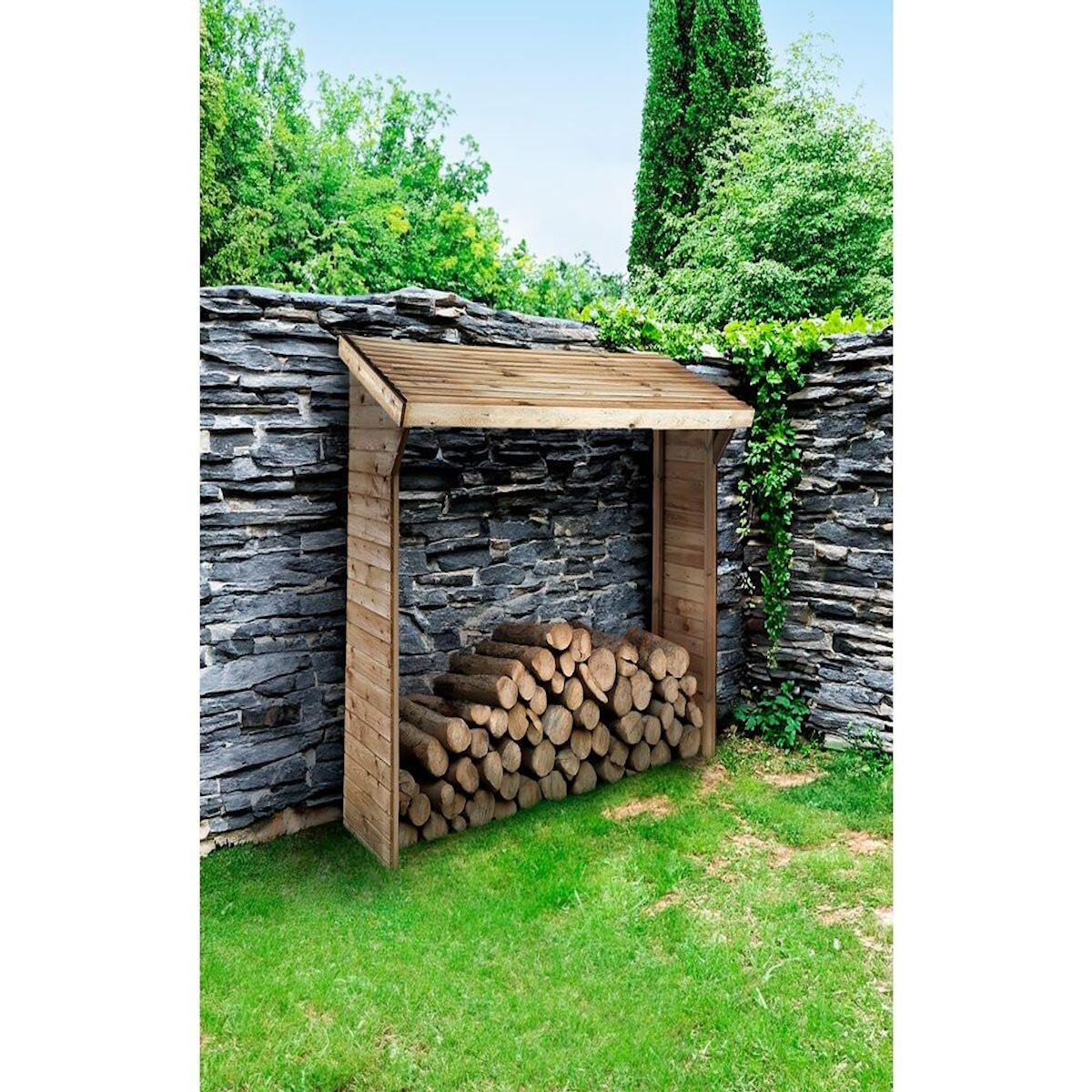 Habitat et Jardin Abri bûches - 1.05 m² - 2.10 x 0.50 x 1.8 m- 2 Stères