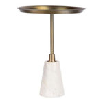 Paris Prix Table d'Appoint Design  Grant  51cm Blanc & Or