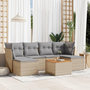 Voir la diapositive 1 : VIDAXL Salon de jardin avec coussins 7pcs melange beige resine tressee