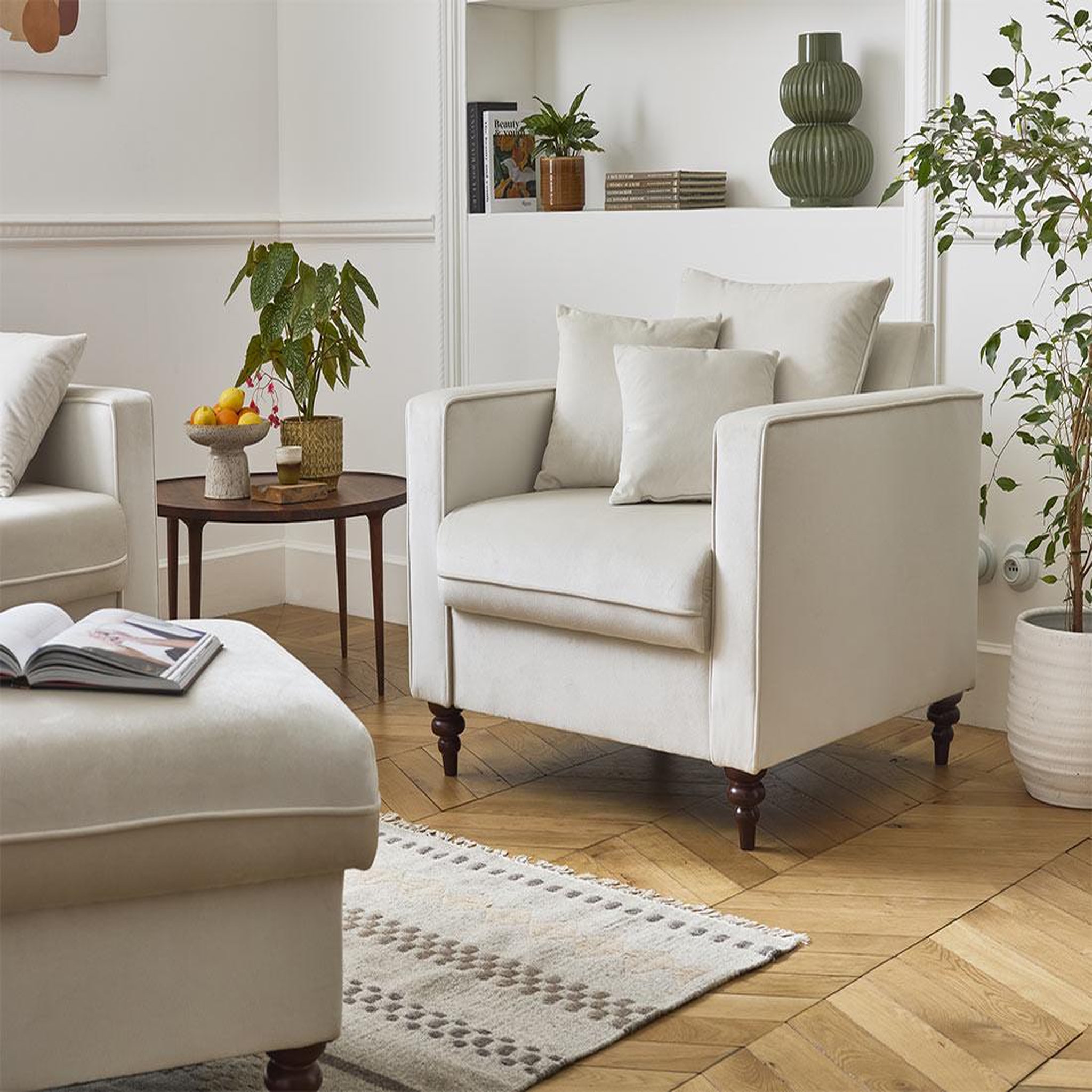 Voir la diapositive 1 : BEST MOBILIER Flamingo - fauteuil en velours