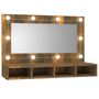 Voir la diapositive 2 : VIDAXL Armoire a miroir avec LED Chene fume 90x31,5x62 cm