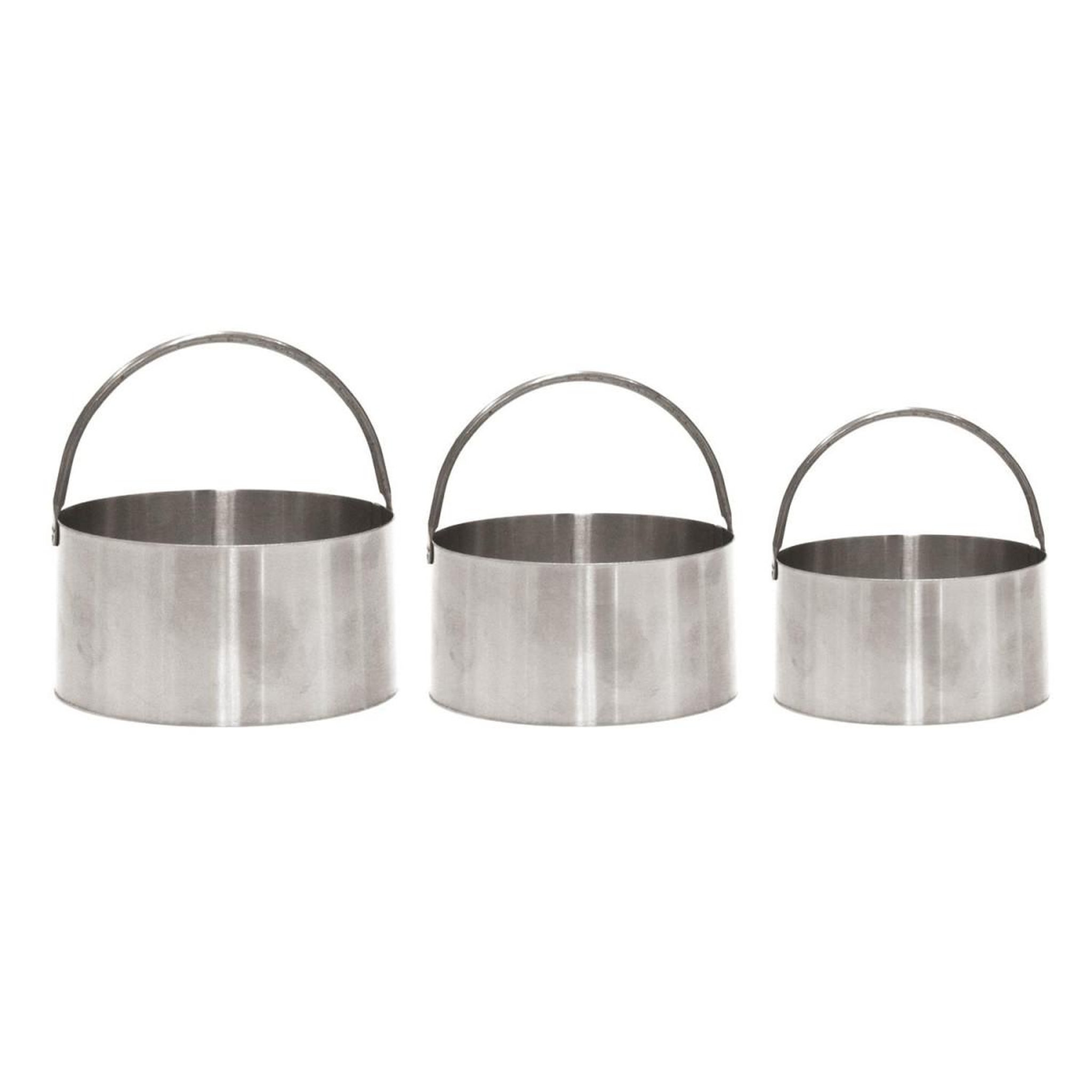 Lily Cook Lot de 3 emporte-pièces inox  rond  8cm argent
