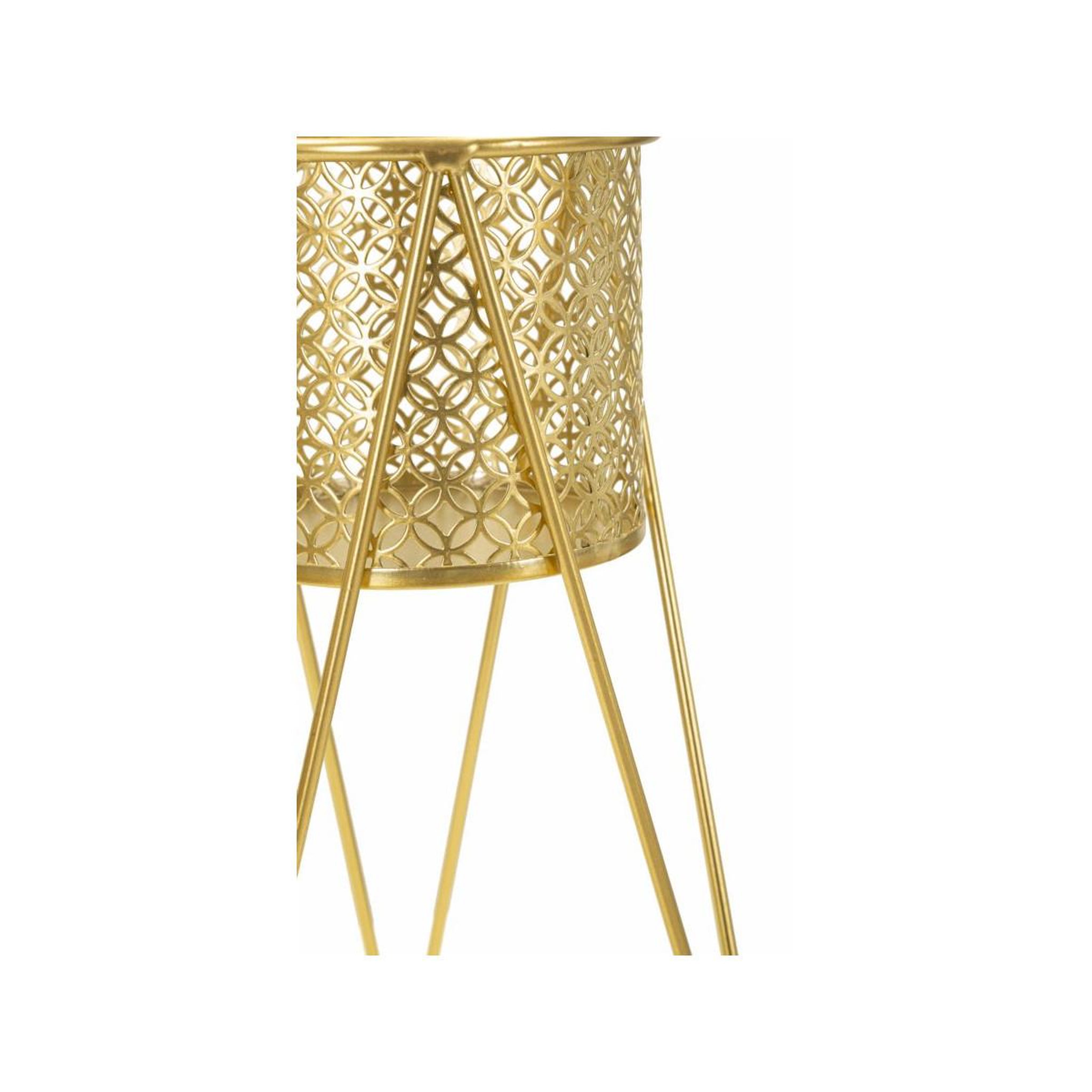 Voir la diapositive 4 : Paris Prix Lot de 2 cache-pots sur pied  mara  46cm or