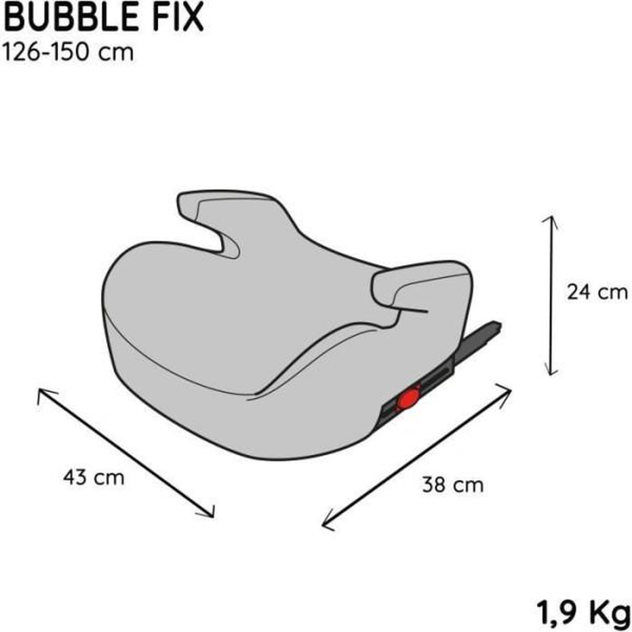 Voir la diapositive 6 : NANIA Siege Auto  réhausseur - NANIA - Bubblefix - Groupe 3 - Isofix - I-Size - 126-150 cm - Noir