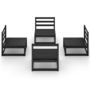 Voir la diapositive 3 : VIDAXL Salon de jardin 4 pcs noir bois de pin massif