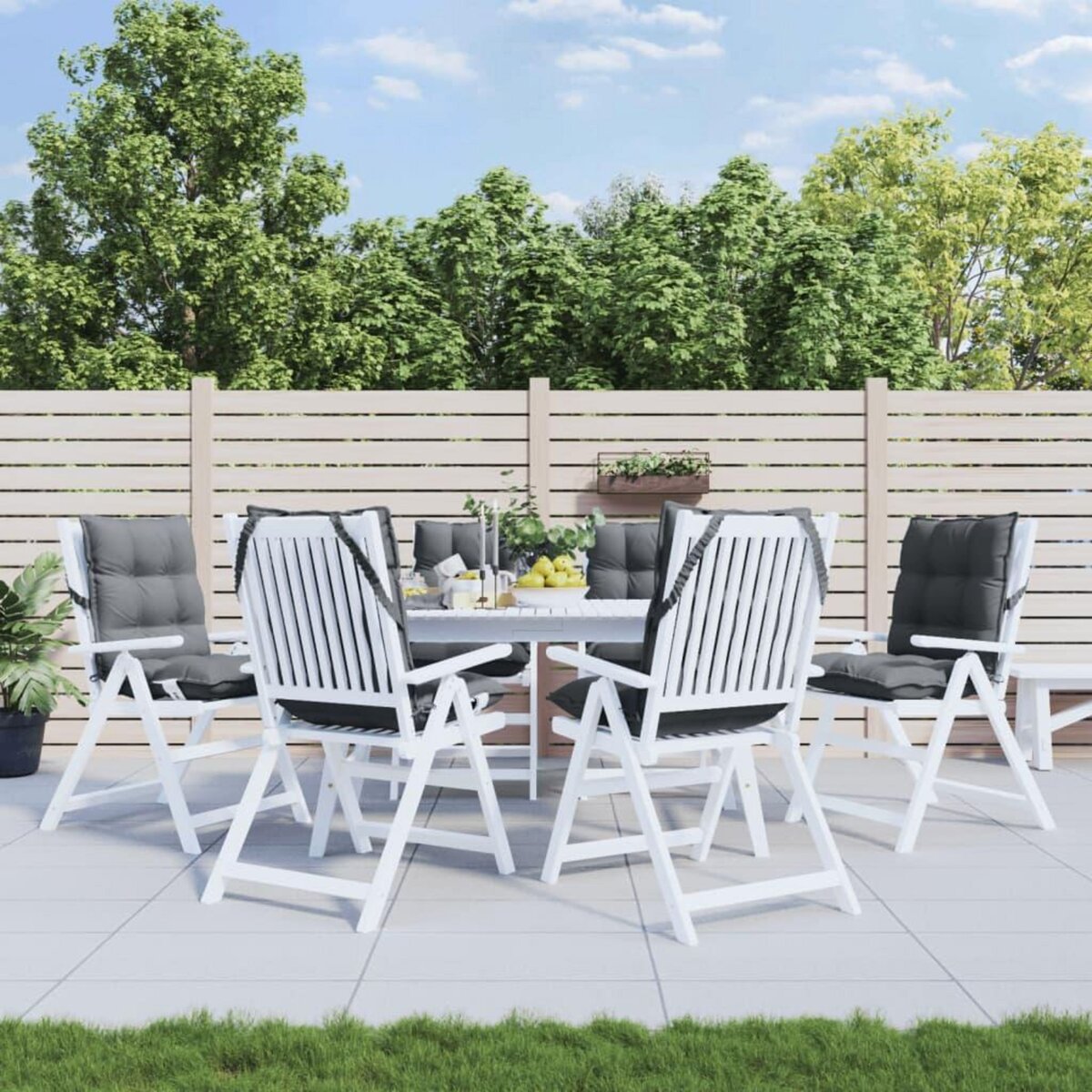 VIDAXL Coussins de chaise a dossier bas lot de 6 anthracite