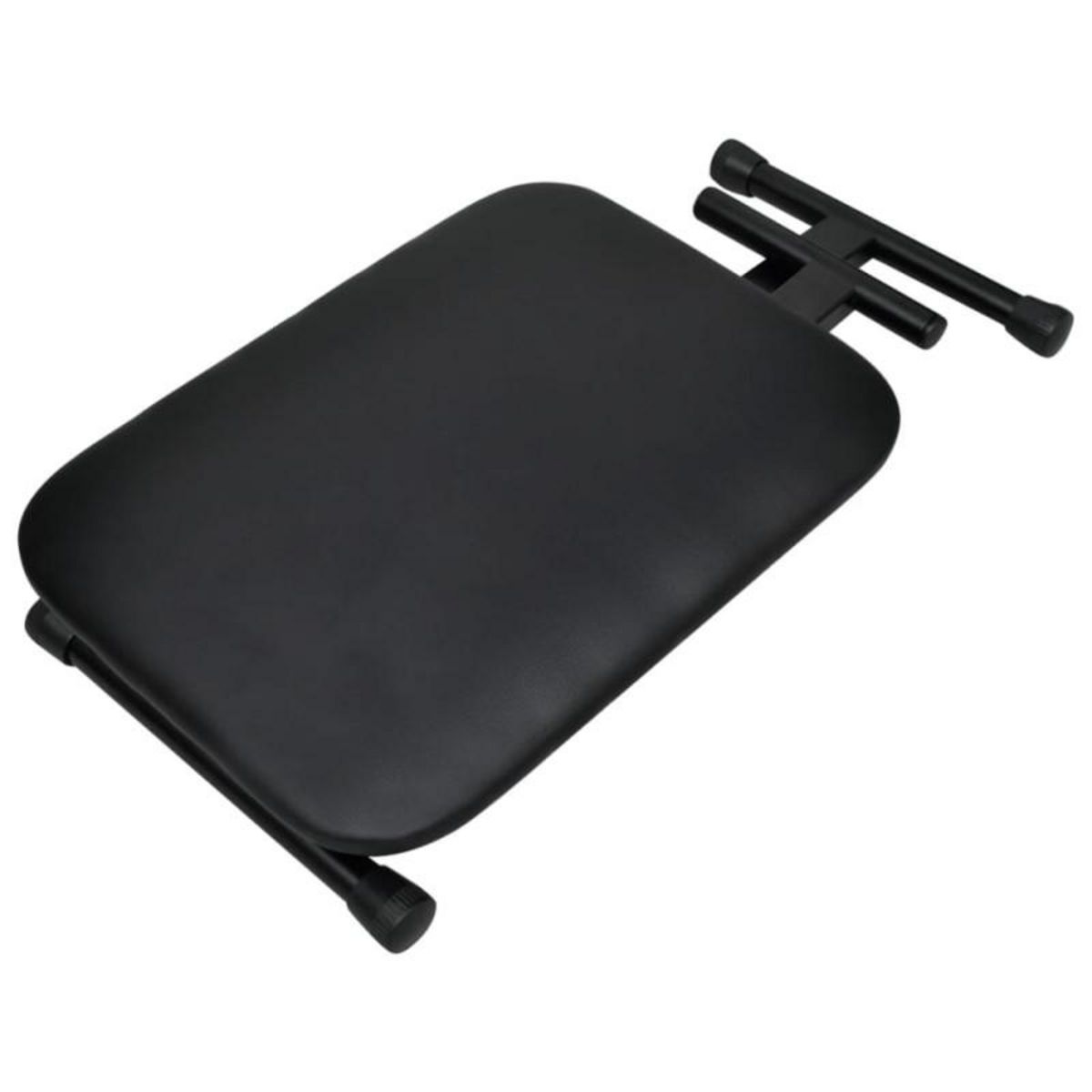 VIDAXL Kit de support de clavier à empattement double et tabouret Noir