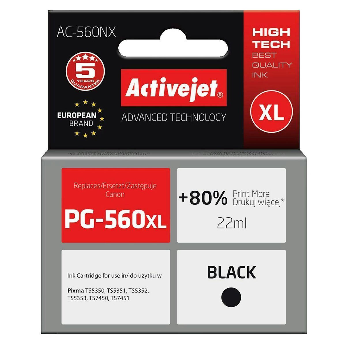 ActiveJet Cartouche d'encre Activejet AC-560NX noir