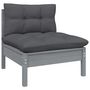 Voir la diapositive 4 : VIDAXL Salon de jardin 13 pcs avec coussins Gris Bois de pin solide