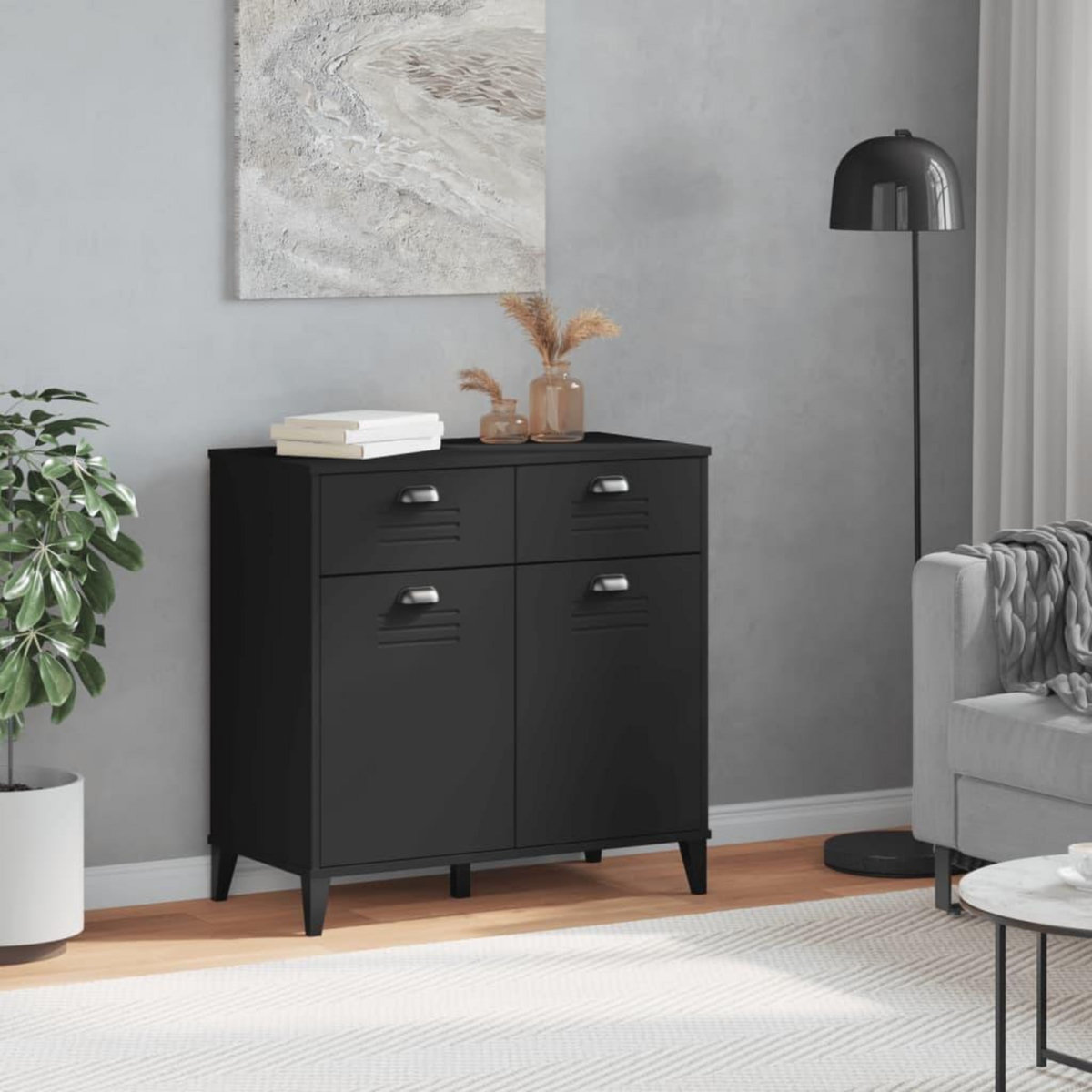 VIDAXL Buffet VIKEN noir 80x40x80 cm bois d'ingenierie