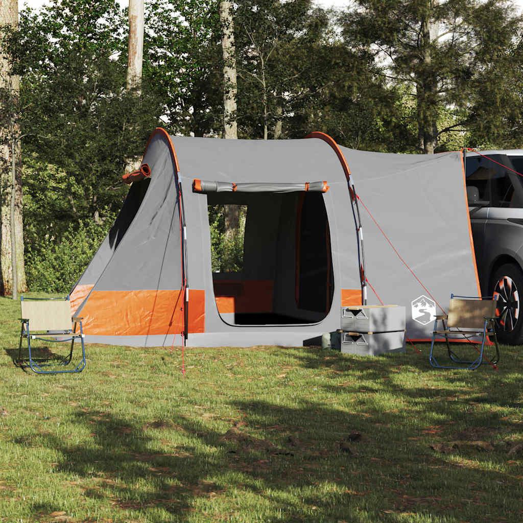Voir la diapositive 4 : VIDAXL Tente de voiture 2 personnes gris et orange impermeable