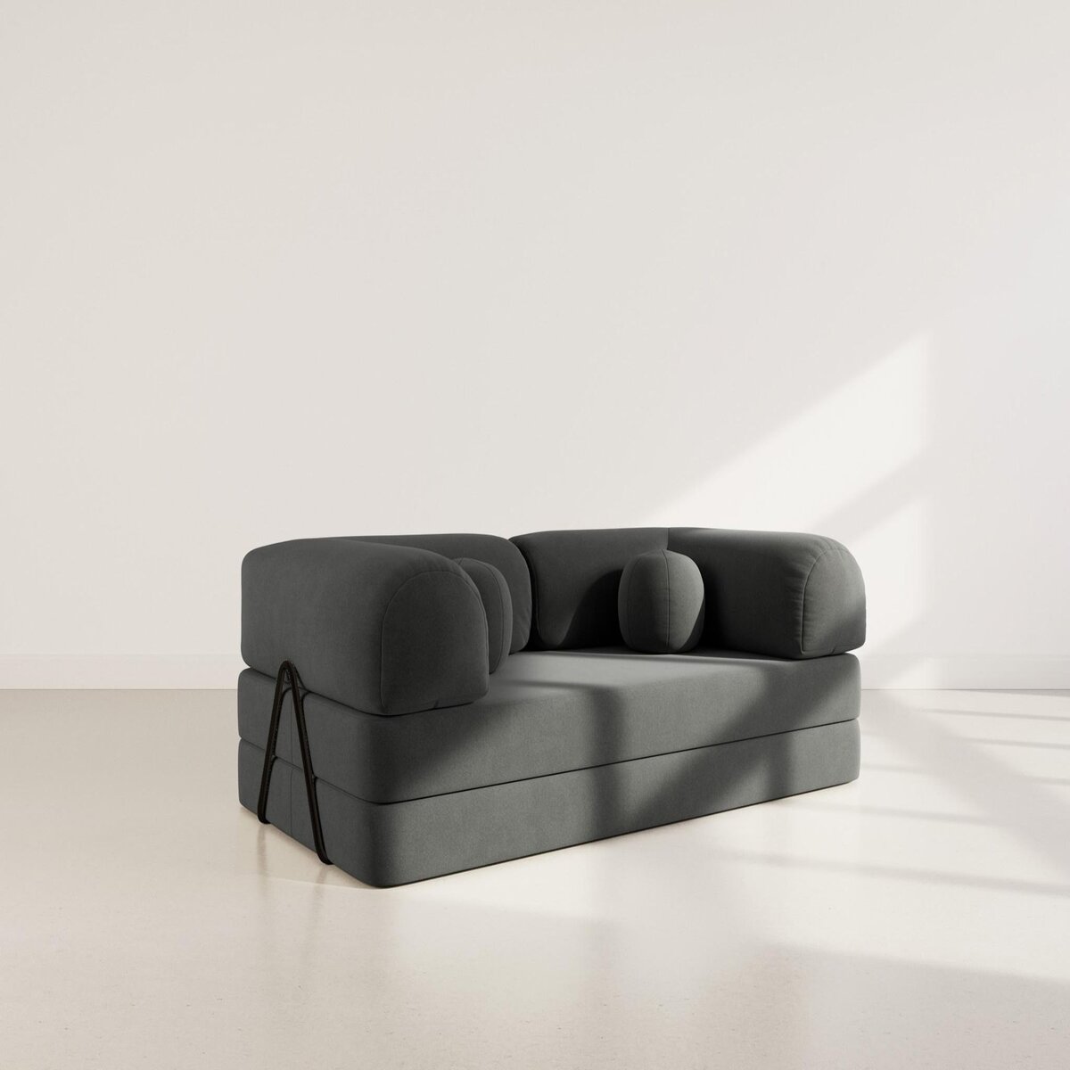 LISA DESIGN Nebula - canapé 3 places convertible en velours texturé