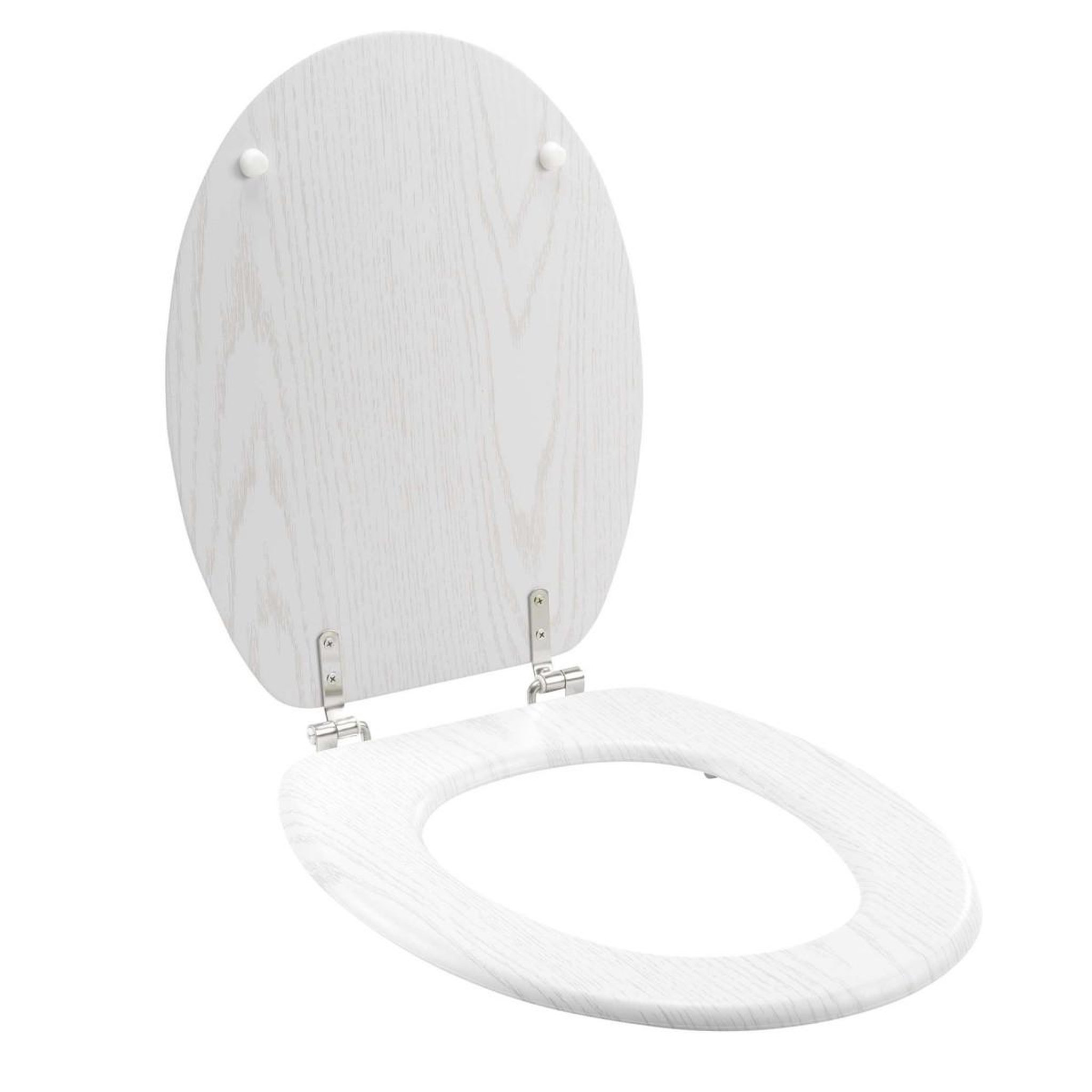 Voir la diapositive 2 : Douceur d'Intérieur Abattant wc effet bois  strata  46cm blanc
