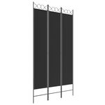 VIDAXL Cloison de separation 3 panneaux Noir 120x220 cm Tissu
