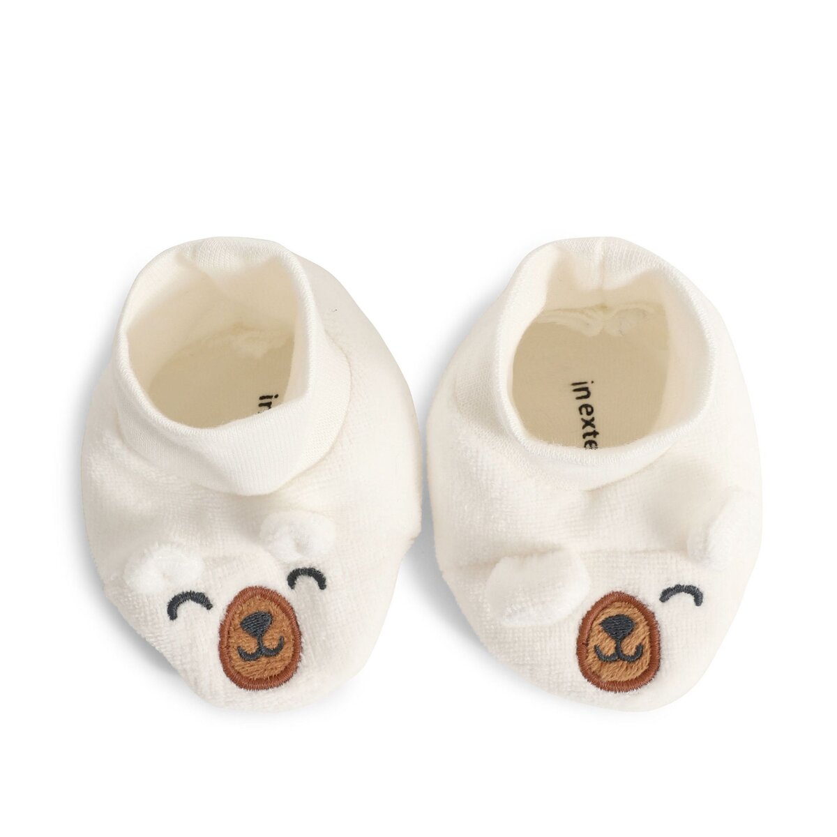 INEXTENSO Chausson en velours de naissance écru 