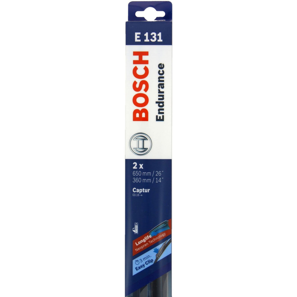 BOSCH Kit balai d'essuie-glace endurance BOSCH N°E131