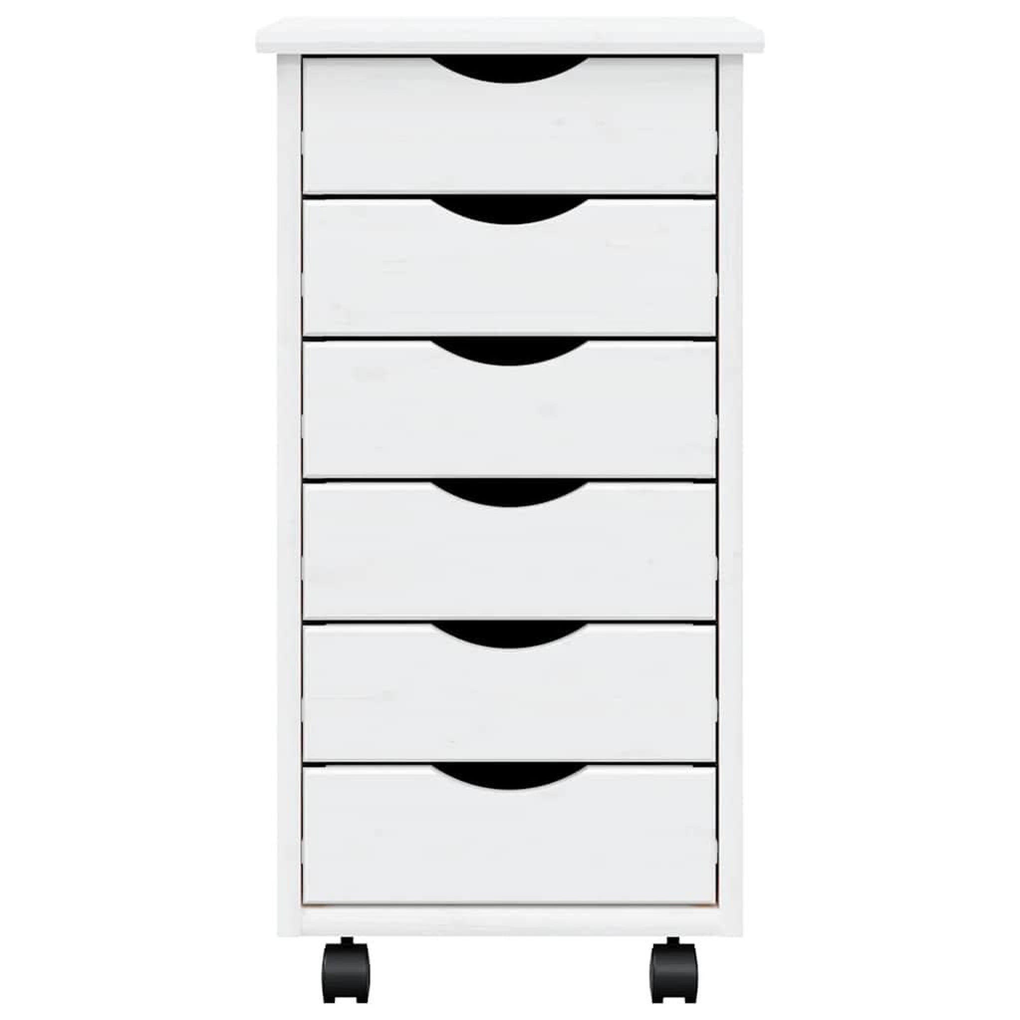 Voir la diapositive 5 : VIDAXL Armoire roulante avec tiroirs MOSS blanc bois de pin solide
