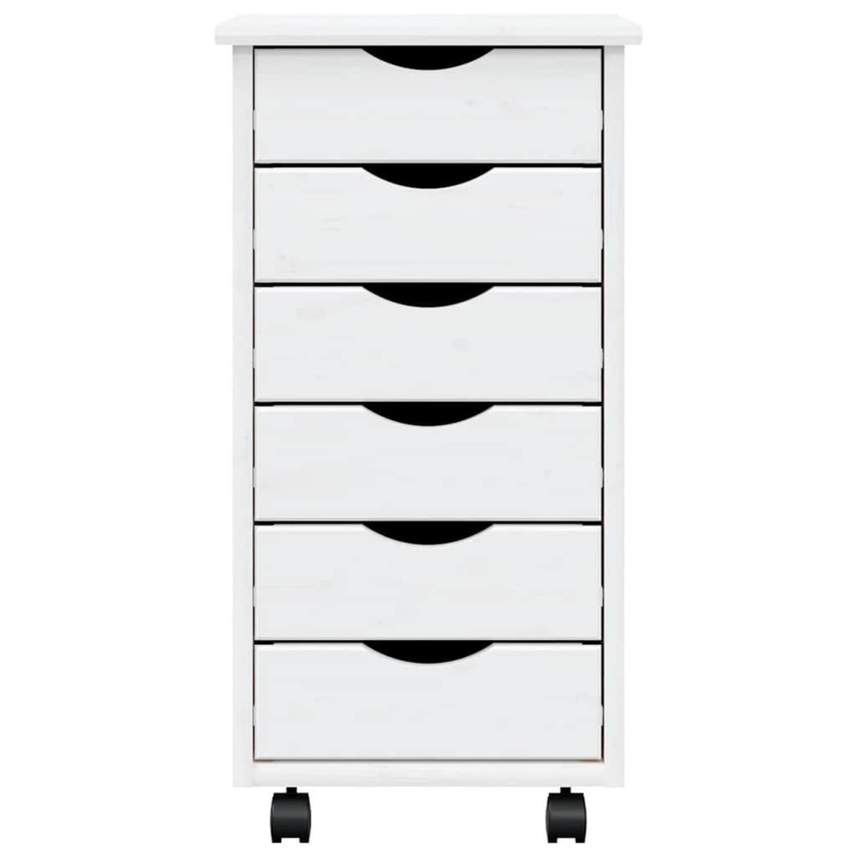 VIDAXL Armoire roulante avec tiroirs MOSS blanc bois de pin solide