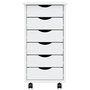 Voir la diapositive 5 : VIDAXL Armoire roulante avec tiroirs MOSS blanc bois de pin solide