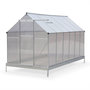 Voir la diapositive 1 : SWEEEK Serre de jardin Sapin en polycarbonate 7m² avec base. 2 lucarnes de toit. gouttière.  Polycarbonate 4mm