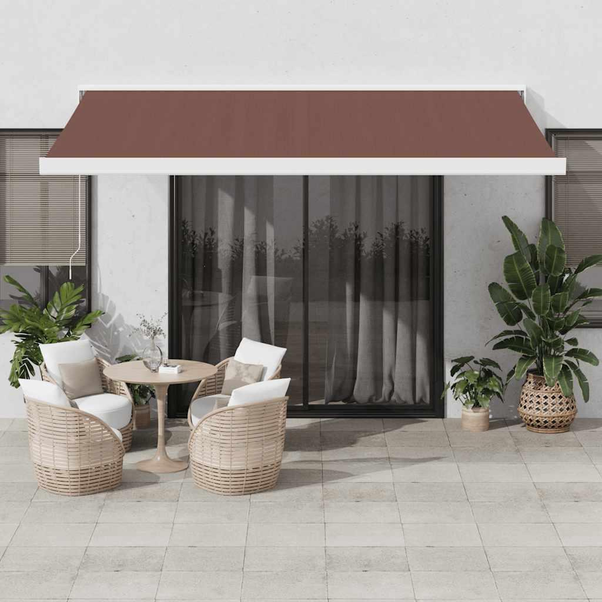 VIDAXL Auvent retractable automatique marron 450x300 cm