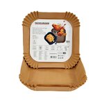 Fackelmann 50 Moules en papier antiadhésif pour friteuse air fryer sans huile carrés 20 cm Fackelmann