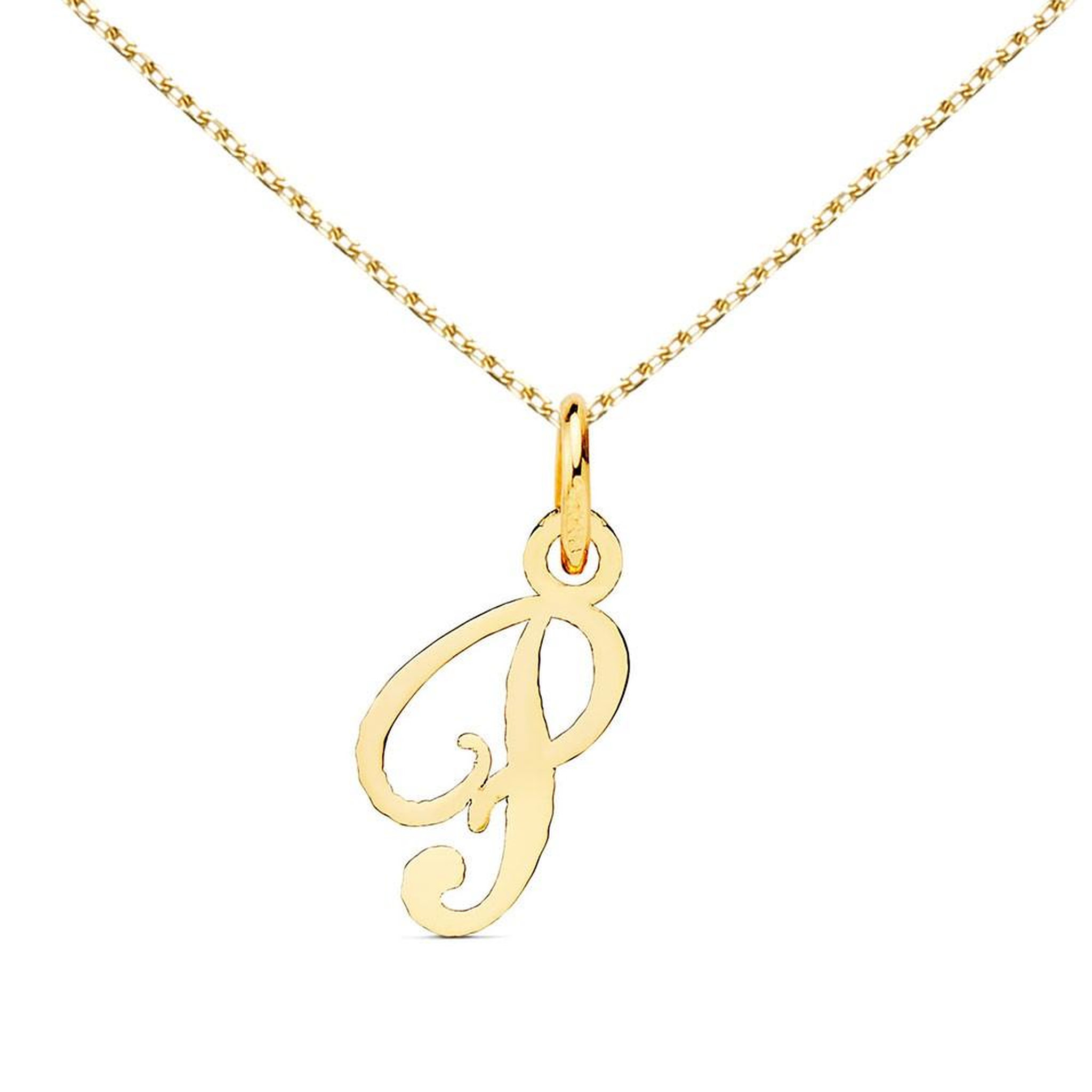L'ATELIER D'AZUR Collier - Pendentif Lettre  P  Or 750/1000 - Chaine Dorée