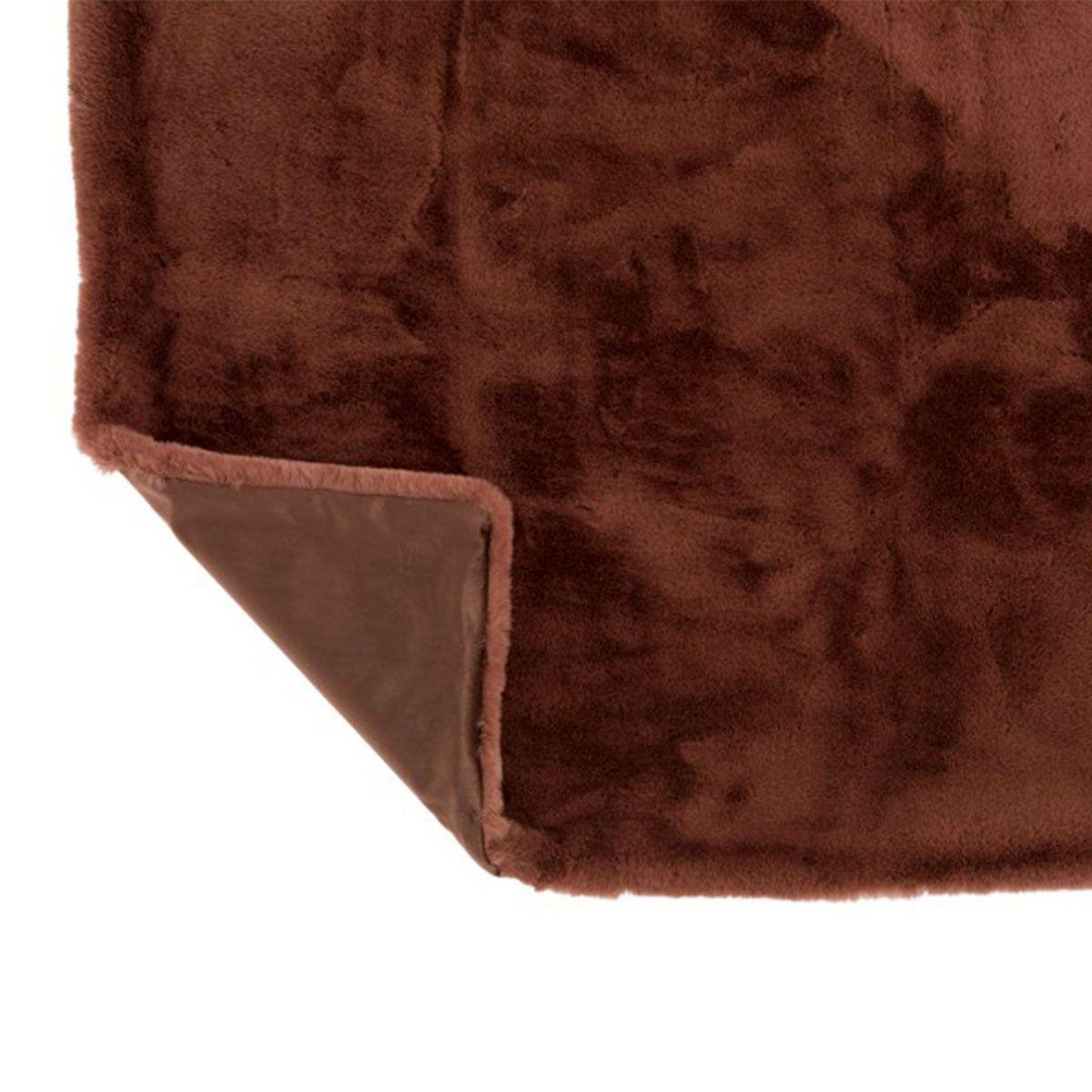 Voir la diapositive 4 : J-LINE Plaid imitation fourrure  cutie  130x180cm marron clair