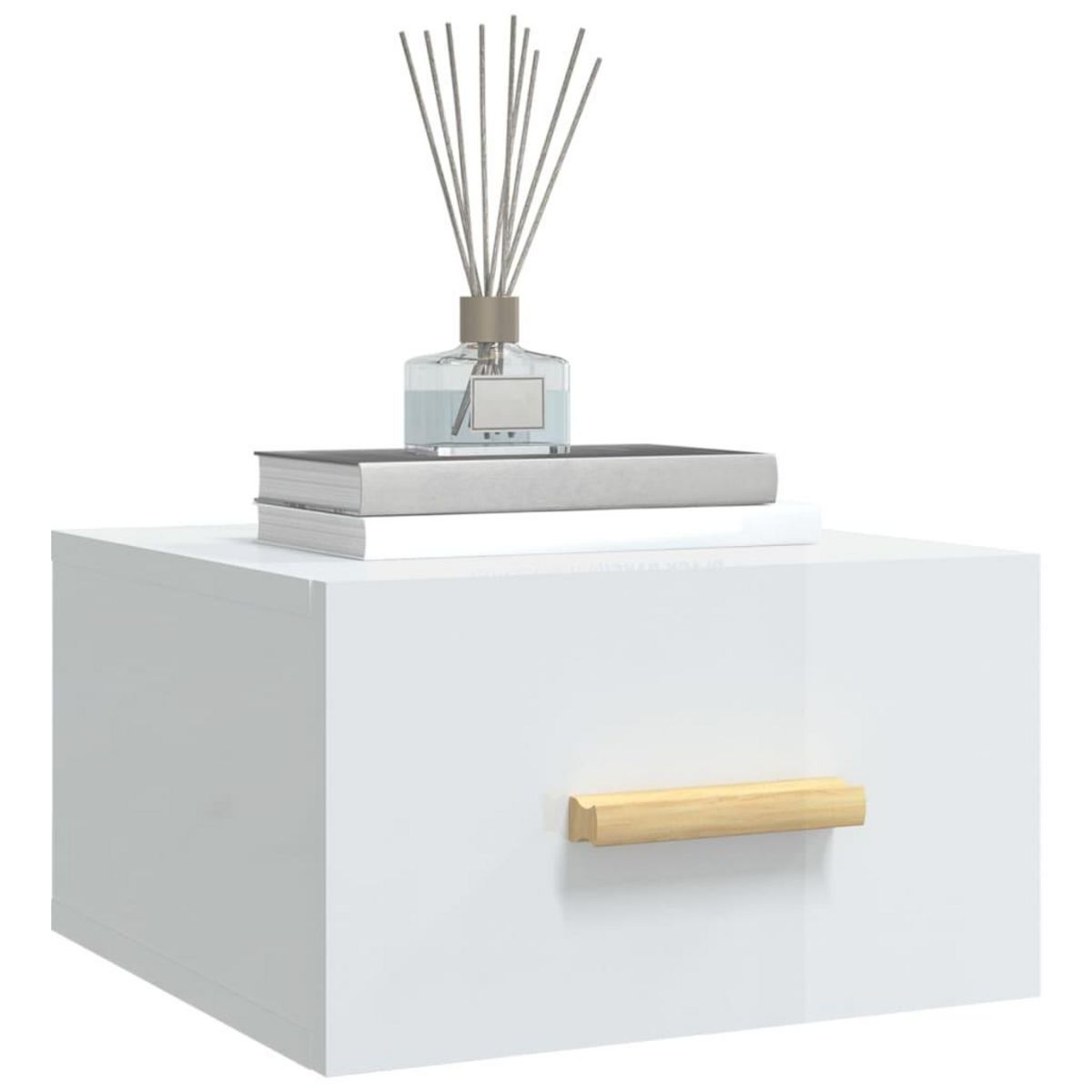 VIDAXL Tables de chevet murales 2 pcs blanc brillant 35x35x20 cm