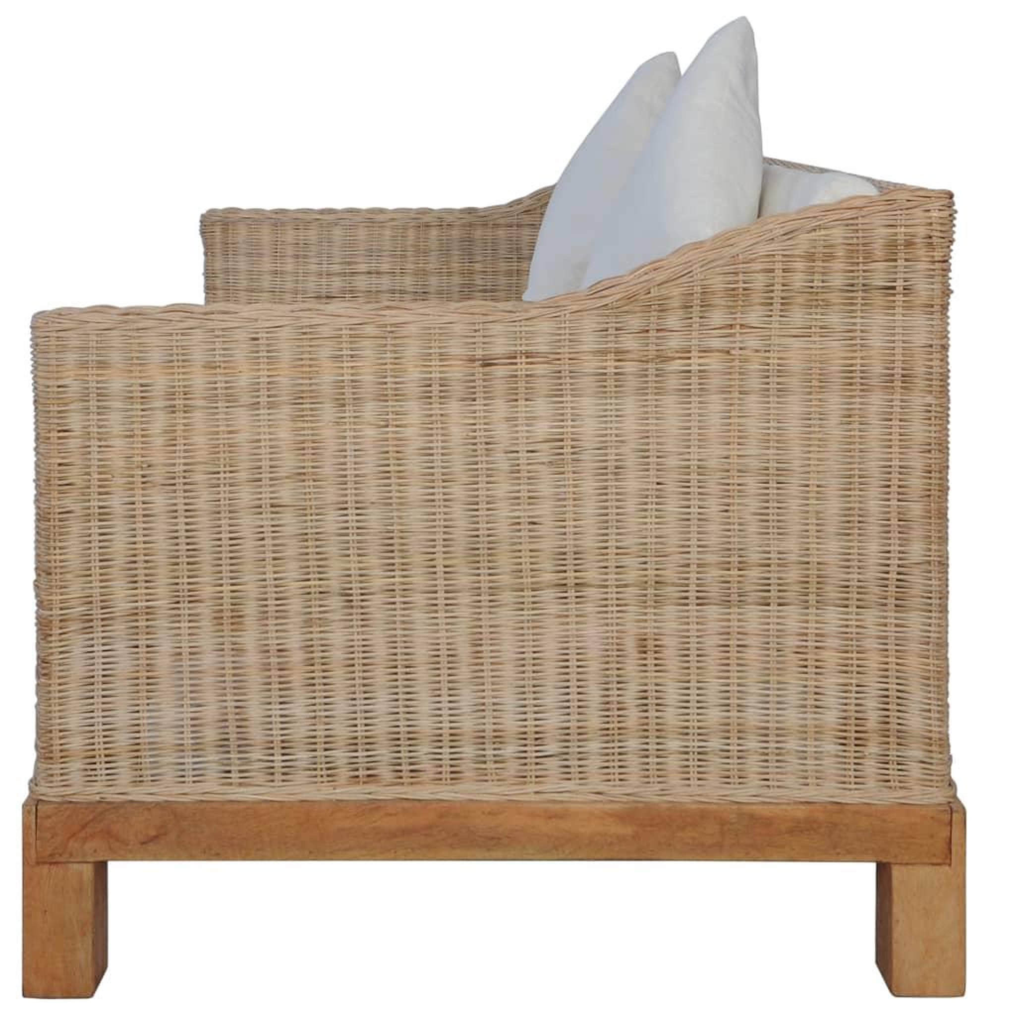 Voir la diapositive 4 : VIDAXL Canape a 2 places avec coussins Rotin naturel
