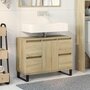 Voir la diapositive 1 : VIDAXL Armoire salle de bain chene sonoma 80x33x60cm bois d'ingenierie