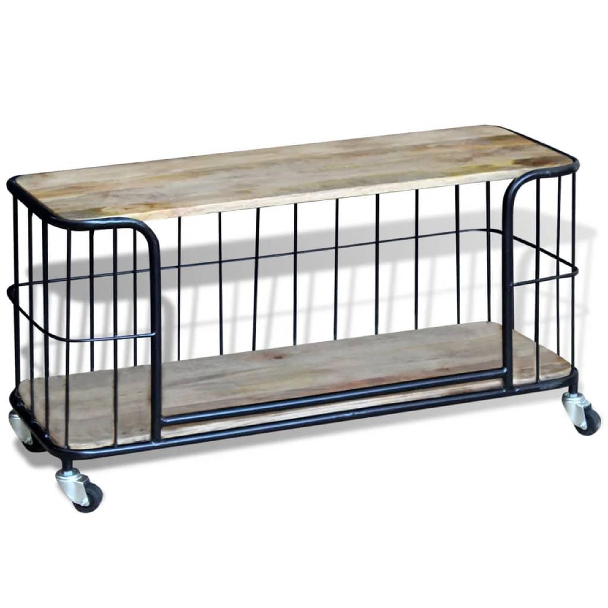 Voir la diapositive 4 : VIDAXL Meuble tv 100x40x45 cm bois de manguier massif