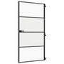 Voir la diapositive 2 : VIDAXL Porte interieure mince noir verre trempe aluminium