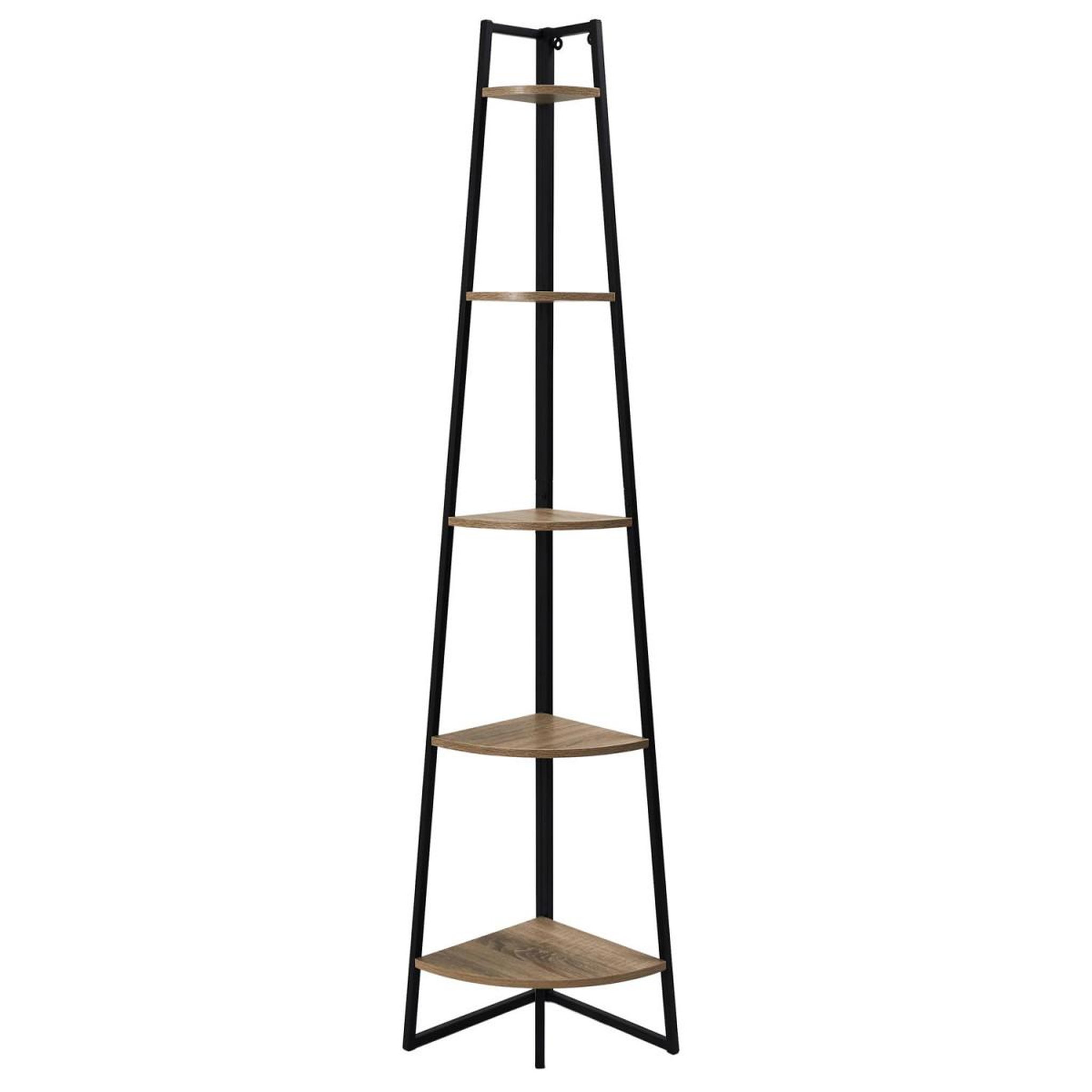 Voir la diapositive 1 : The Home Deco Factory Étagère d'Angle 5 Niveaux  Essentiel  180cm Naturel & Noir