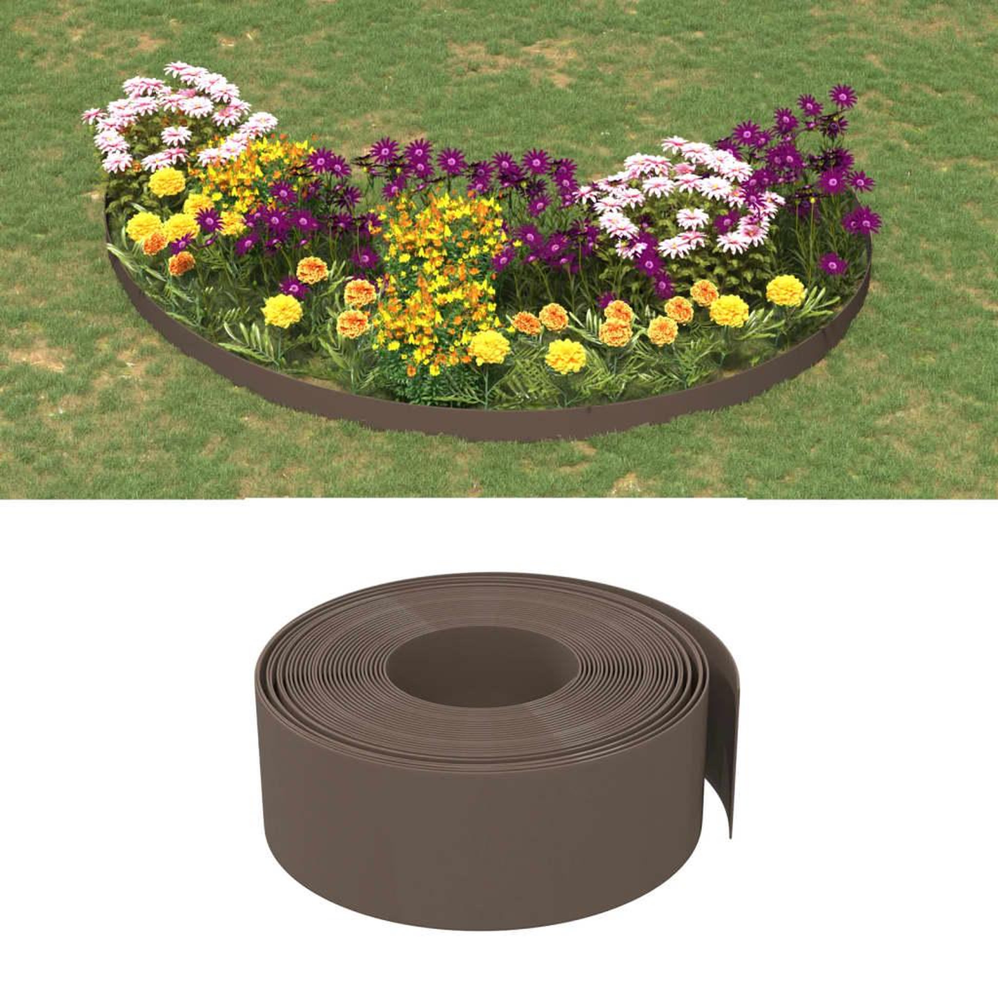 VIDAXL Bordures de jardin 4 pcs marron 10 m 20 cm polyethylene